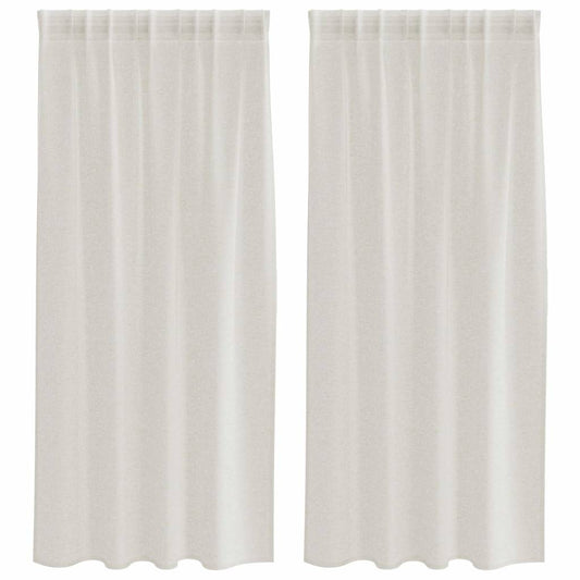 Vorhänge mit Vorhängen 2 pcs Cremefarben Polyester