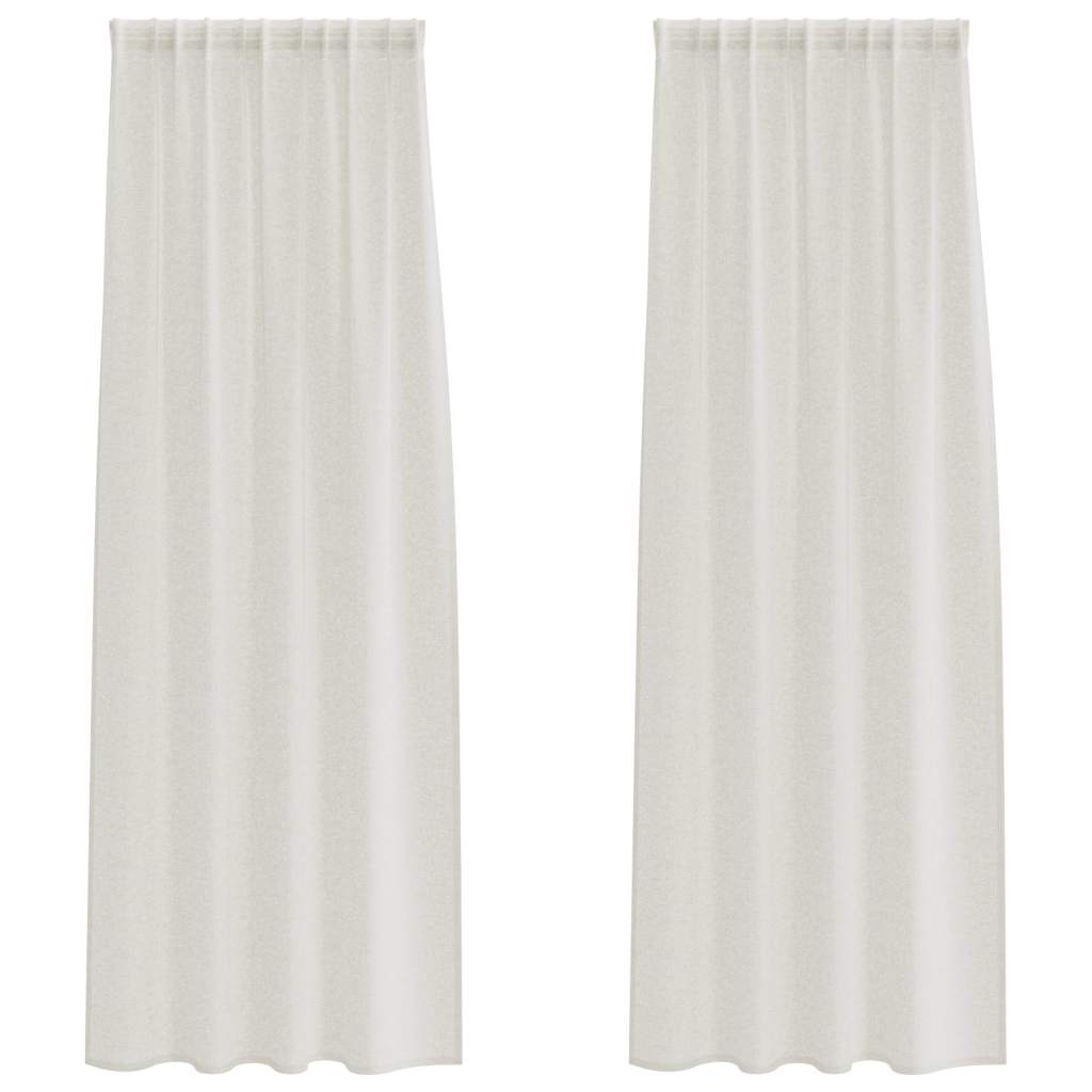 Vorhänge mit Vorhängen 2 pcs Cremefarben Polyester