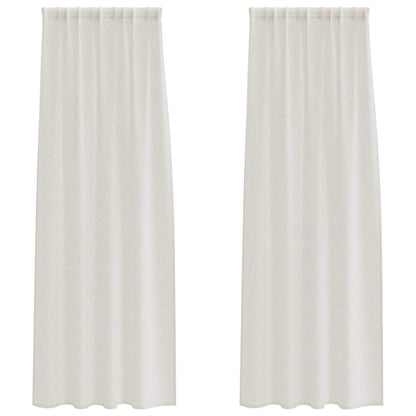 Vorhänge mit Vorhängen 2 pcs Cremefarben Polyester