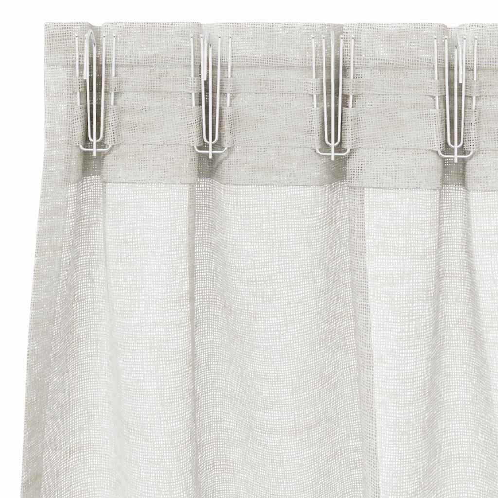 Vorhänge mit Vorhängen 2 pcs Cremefarben Polyester