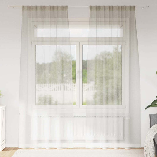 Vorhänge mit Vorhängen 2 pcs Cremefarben Polyester