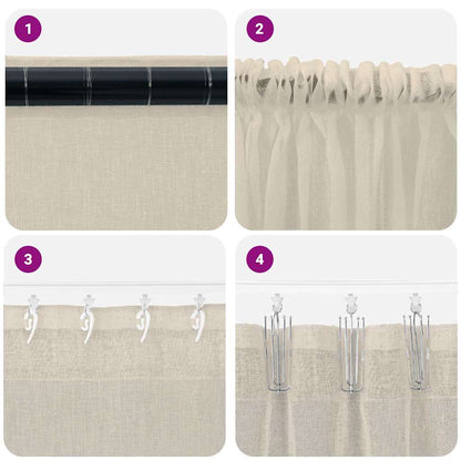 Vorhänge mit Vorhängen 2 pcs Sand Polyester