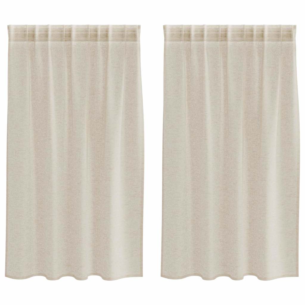 Vorhänge mit Vorhängen 2 pcs Sand Polyester