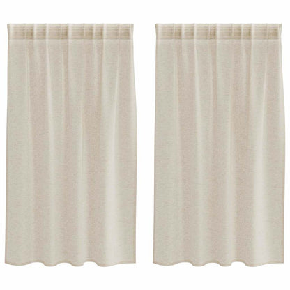 Vorhänge mit Vorhängen 2 pcs Sand Polyester
