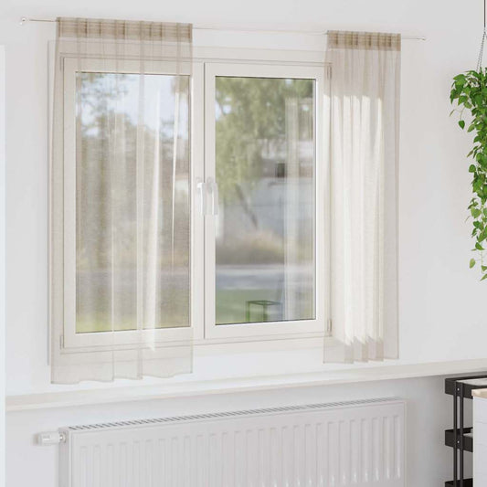 Vorhänge mit Vorhängen 2 pcs Sand Polyester
