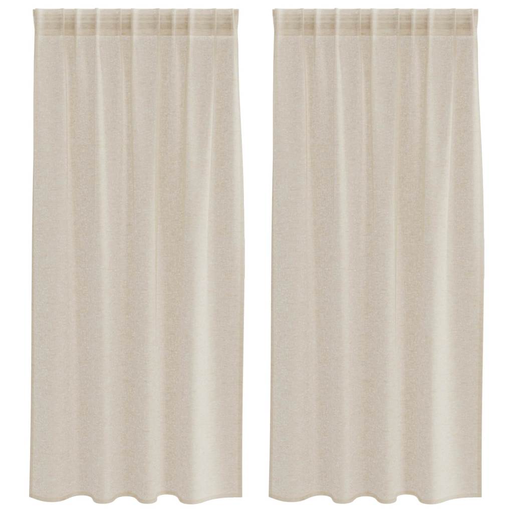 Vorhänge mit Vorhängen 2 pcs Sand Polyester