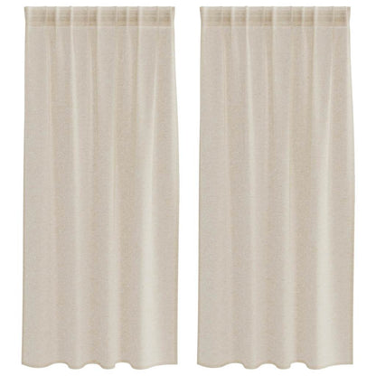 Vorhänge mit Vorhängen 2 pcs Sand Polyester
