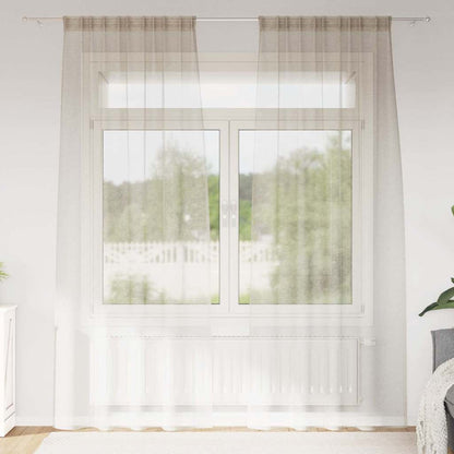 Vorhänge mit Vorhängen 2 pcs Sand Polyester