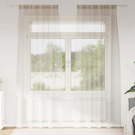 Vorhänge mit Vorhängen 2 pcs Sand Polyester