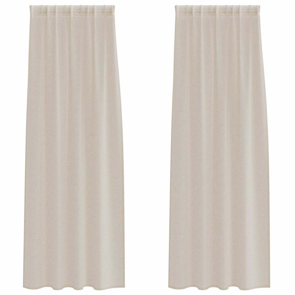 Vorhänge mit Vorhängen 2 pcs Sand Polyester