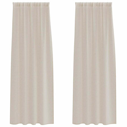 Vorhänge mit Vorhängen 2 pcs Sand Polyester