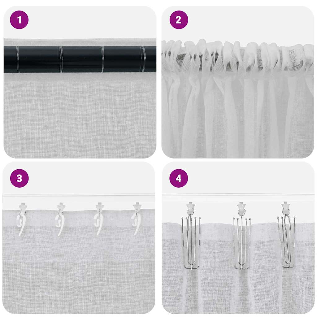 Vorhänge mit Vorhängen 2 pcs Hellgrau Polyester