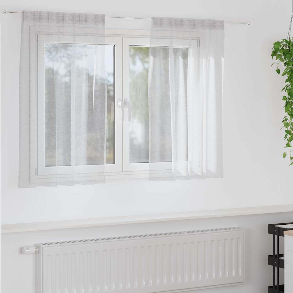 Vorhänge mit Vorhängen 2 pcs Hellgrau Polyester