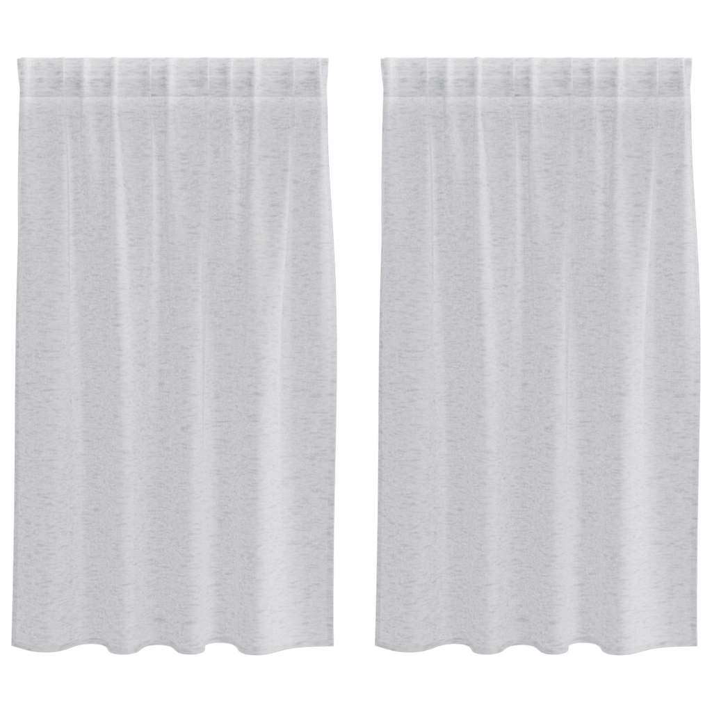 Vorhänge mit Vorhängen 2 pcs Hellgrau Polyester