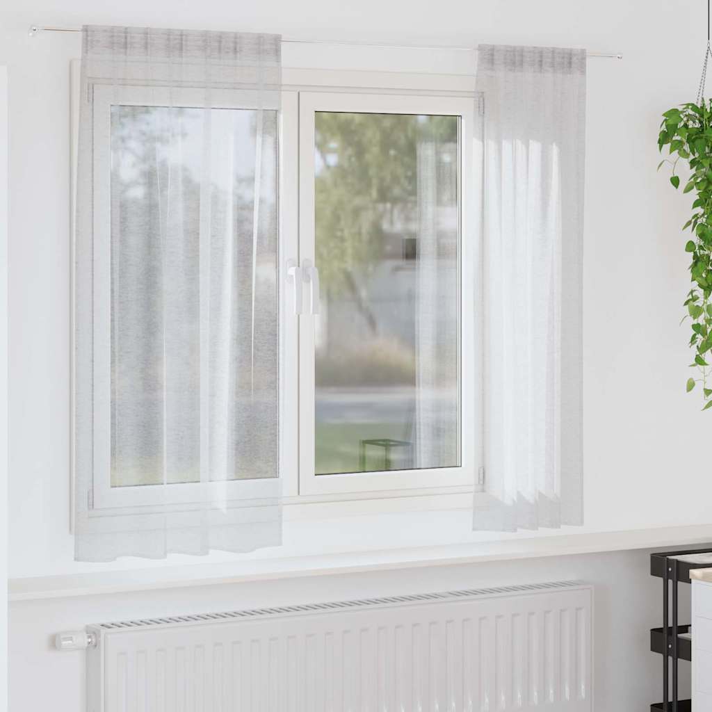 Vorhänge mit Vorhängen 2 pcs Hellgrau Polyester
