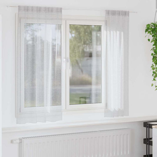 Vorhänge mit Vorhängen 2 pcs Hellgrau Polyester