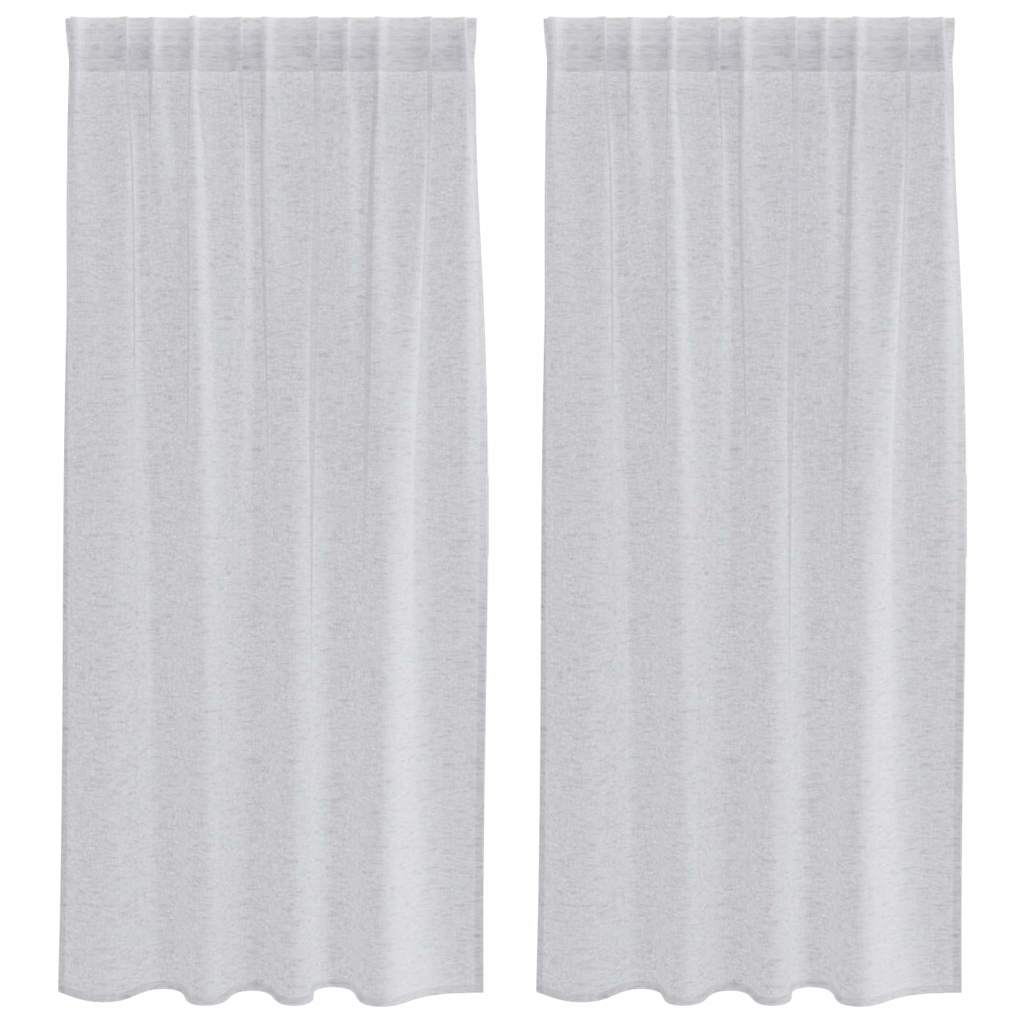 Vorhänge mit Vorhängen 2 pcs Hellgrau Polyester