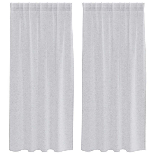 Vorhänge mit Vorhängen 2 pcs Hellgrau Polyester