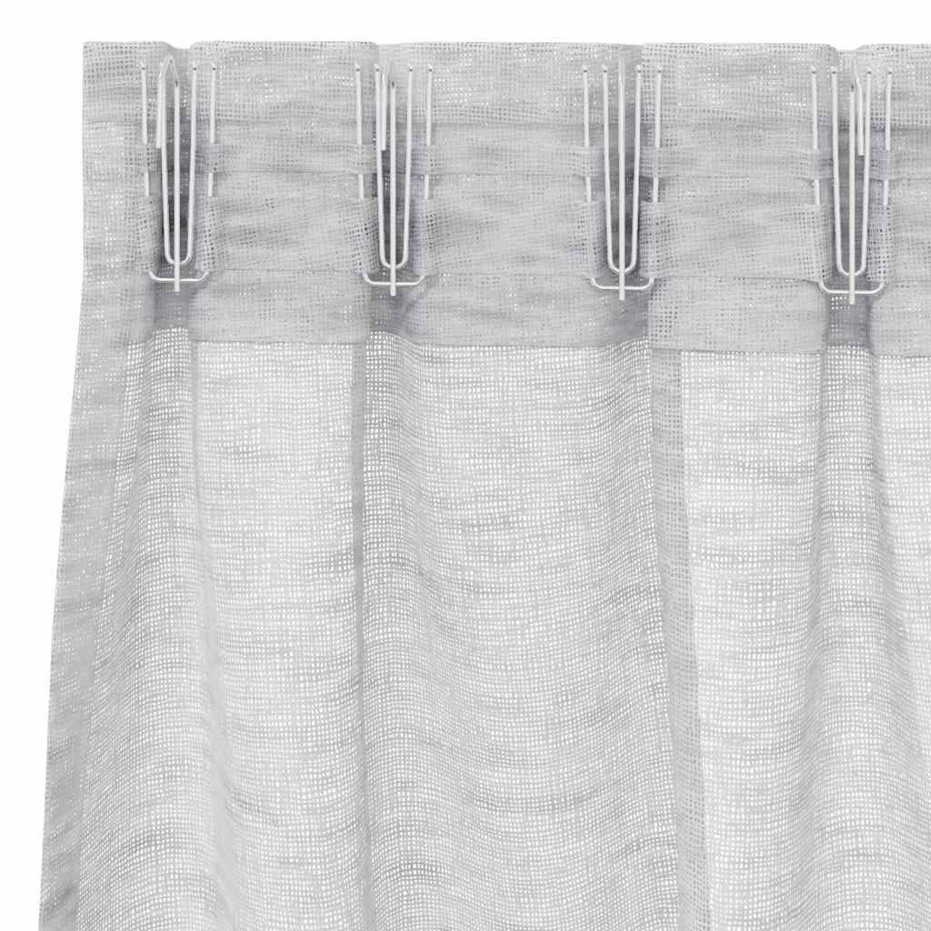 Vorhänge mit Vorhängen 2 pcs Hellgrau Polyester
