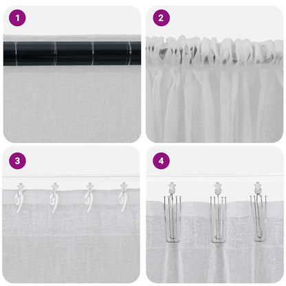 Vorhänge mit Vorhängen 2 pcs Hellgrau Polyester