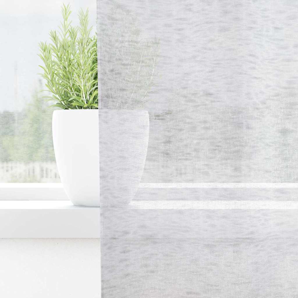 Vorhänge mit Vorhängen 2 pcs Hellgrau 140x260cm Polyester