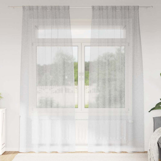 Vorhänge mit Vorhängen 2 pcs Hellgrau Polyester