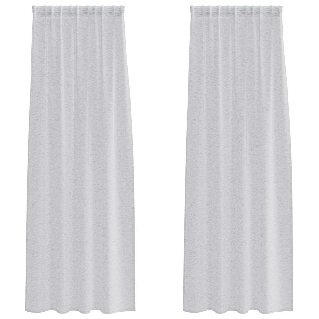Vorhänge mit Vorhängen 2 pcs Hellgrau Polyester
