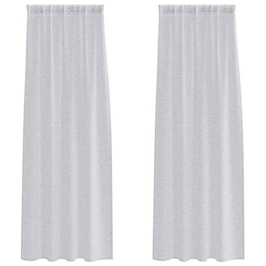 Vorhänge mit Vorhängen 2 pcs Hellgrau Polyester