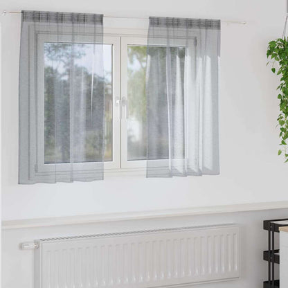 Vorhänge mit Vorhängen 2 pcs Dunkelgrau Polyester