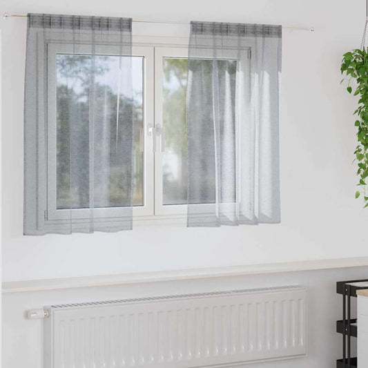 Vorhänge mit Vorhängen 2 pcs Dunkelgrau Polyester