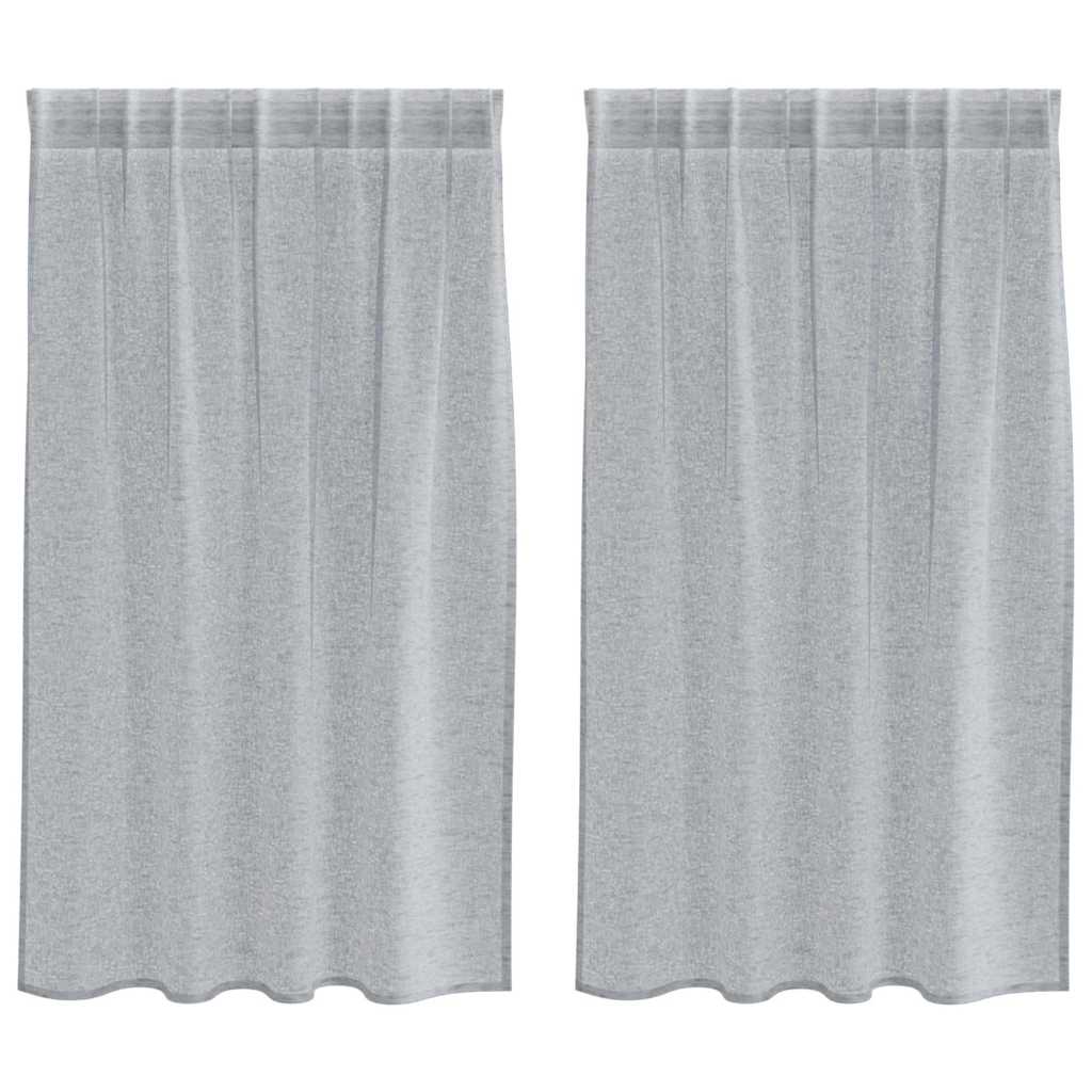 Vorhänge mit Vorhängen 2 pcs Dunkelgrau Polyester
