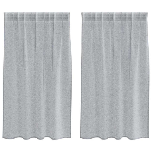 Vorhänge mit Vorhängen 2 pcs Dunkelgrau Polyester