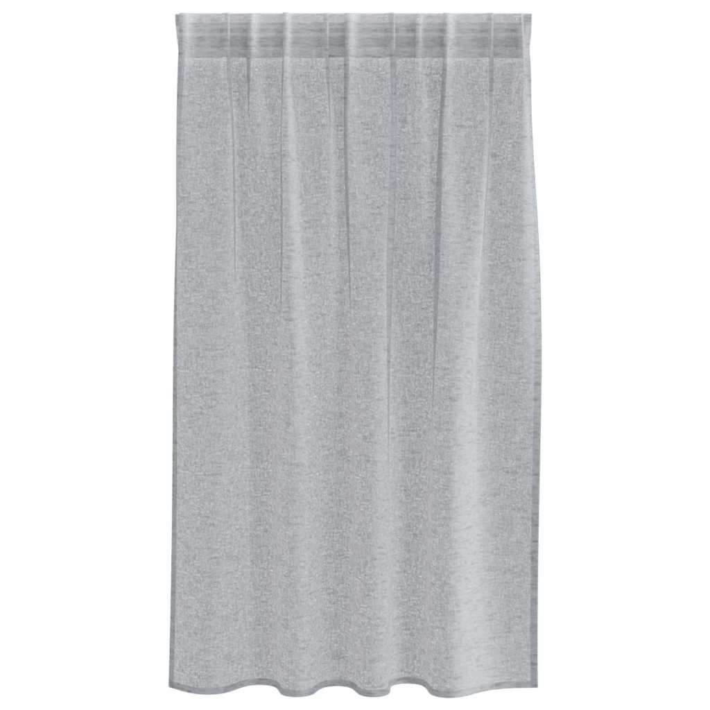 Vorhänge mit Vorhängen 2 pcs Dunkelgrau Polyester