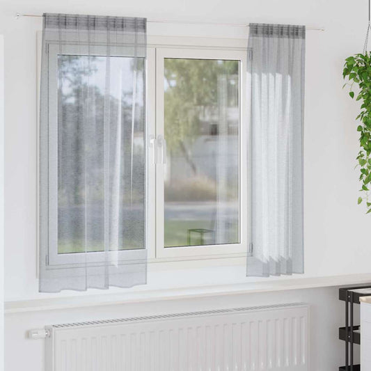 Vorhänge mit Vorhängen 2 pcs Dunkelgrau Polyester