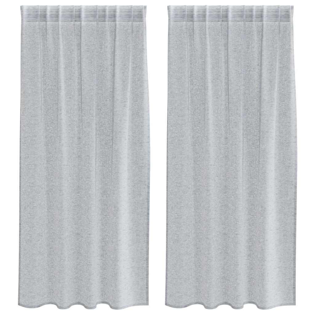 Vorhänge mit Vorhängen 2 pcs Dunkelgrau Polyester