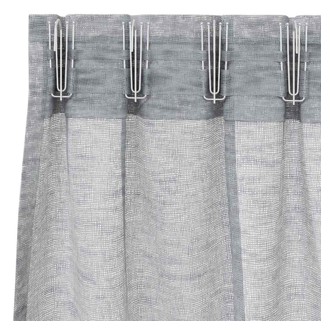Vorhänge mit Vorhängen 2 pcs Dunkelgrau Polyester