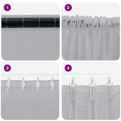 Vorhänge mit Vorhängen 2 pcs Dunkelgrau Polyester