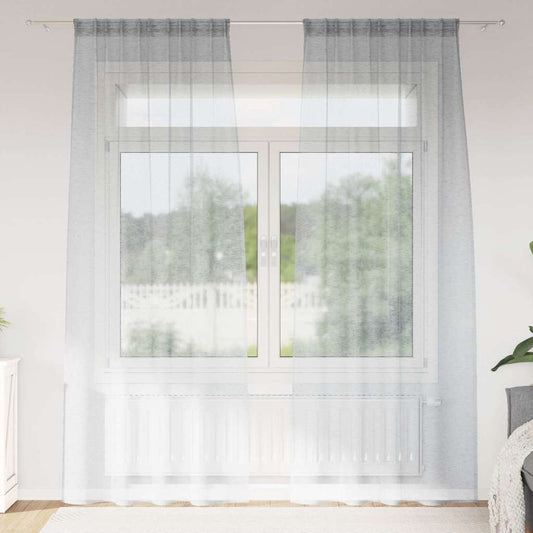 Vorhänge mit Vorhängen 2 pcs Dunkelgrau Polyester