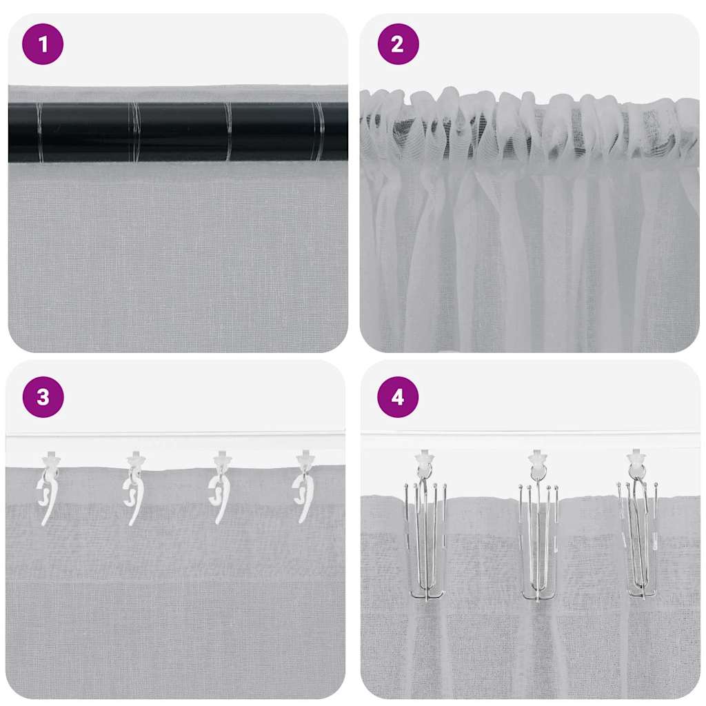 Vorhänge mit Vorhängen 2 pcs Dunkelgrau Polyester