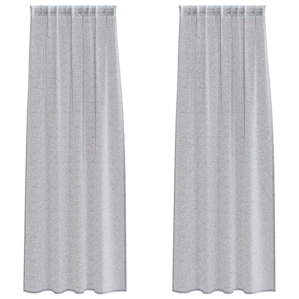 Vorhänge mit Vorhängen 2 pcs Dunkelgrau Polyester