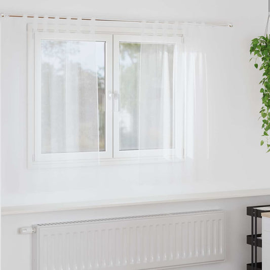 Vorhänge mit Vorhängen 2 pcs Weiß Polyester