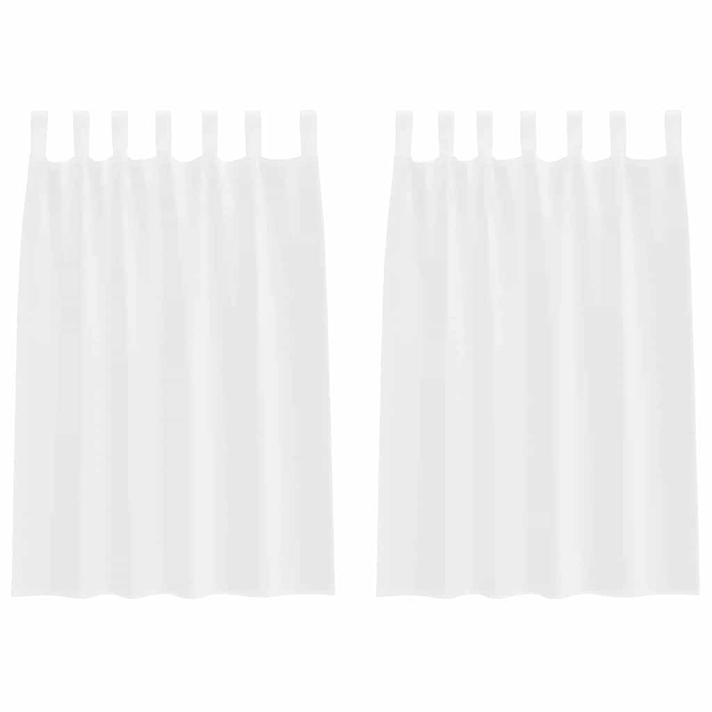 Vorhänge mit Vorhängen 2 pcs Weiß Polyester