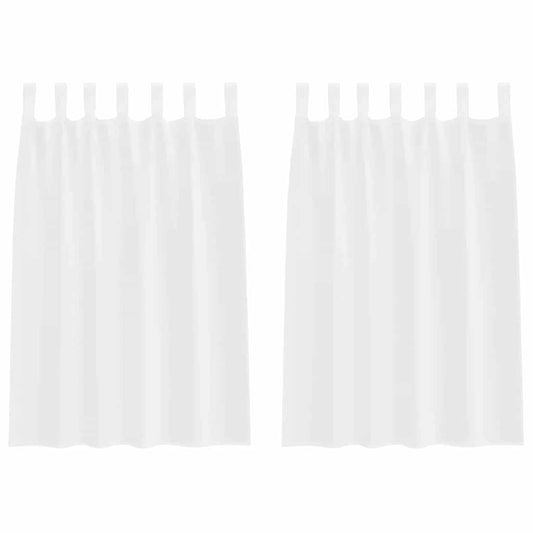 Vorhänge mit Vorhängen 2 pcs Weiß Polyester