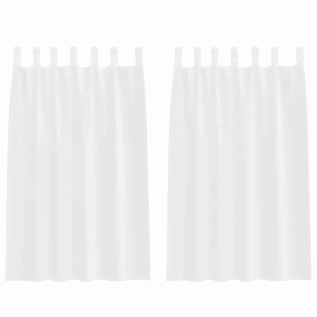 Vorhänge mit Vorhängen 2 pcs Weiß Polyester