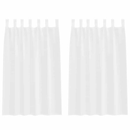 Vorhänge mit Vorhängen 2 pcs Weiß Polyester