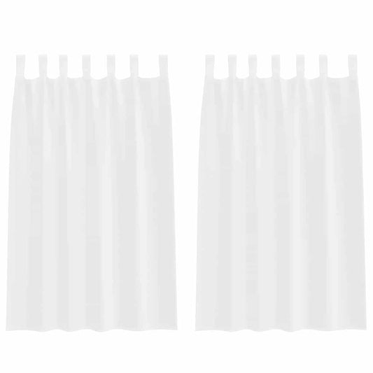 Vorhänge mit Vorhängen 2 pcs Weiß Polyester