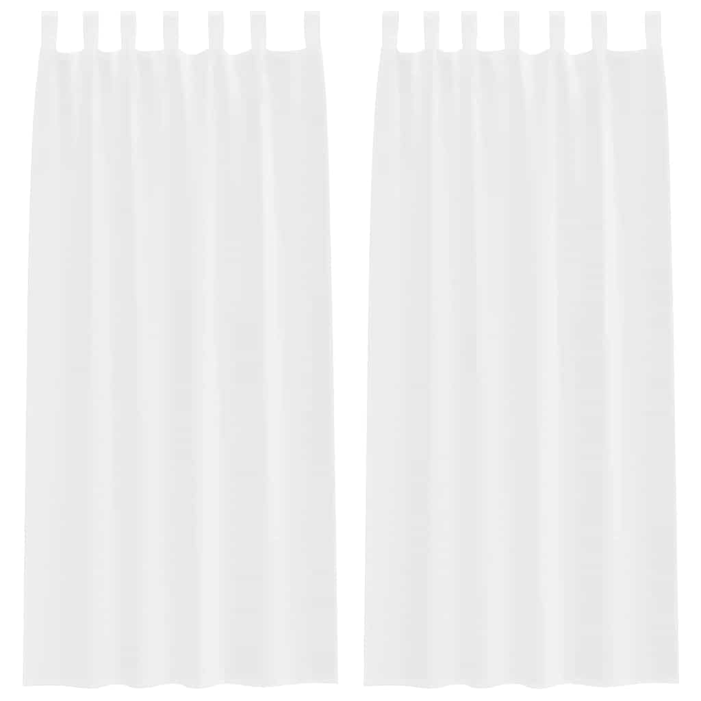 Vorhänge mit Vorhängen 2 pcs Weiß Polyester