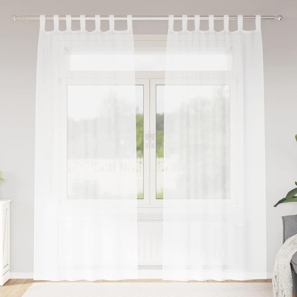 Vorhänge mit Vorhängen 2 pcs Weiß Polyester