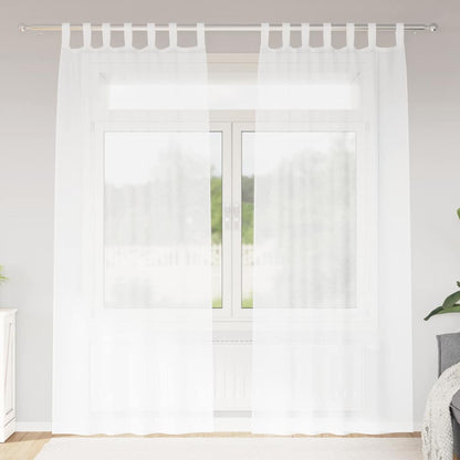 Vorhänge mit Vorhängen 2 pcs Weiß Polyester