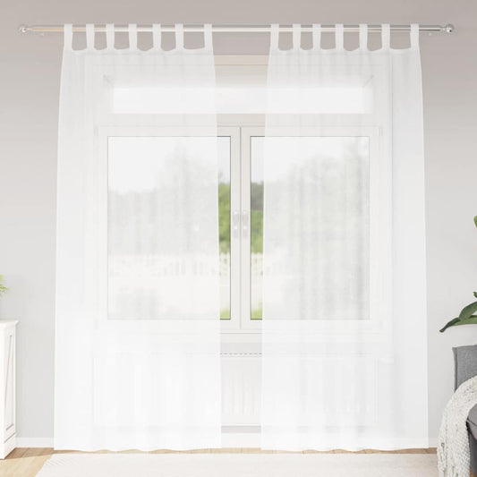 Vorhänge mit Vorhängen 2 pcs Weiß Polyester